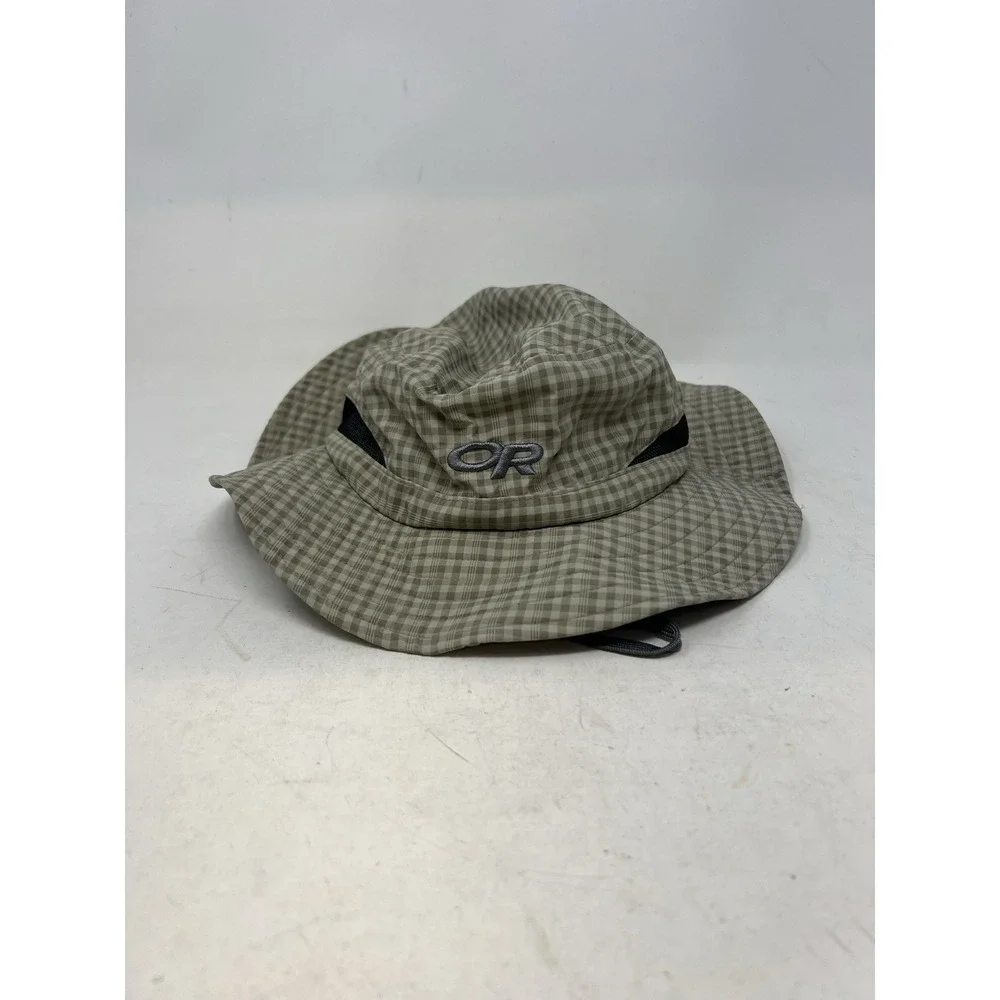 Outdoor Research Sombriolet Booney Sun Hat Gray Plaid M Nylon Adjustable #80615